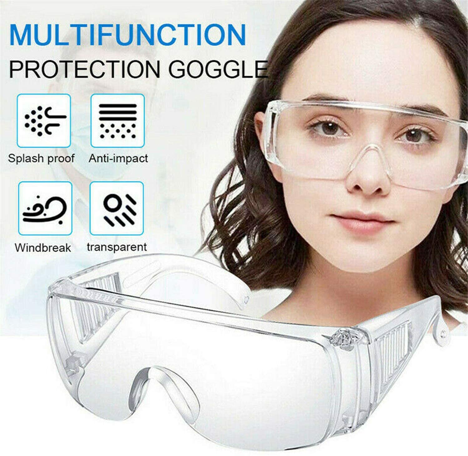 Anti-virus Anti-fog Transparent Medical Safety Goggle 